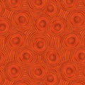 Red textured patterned quilting fabric with circular designs