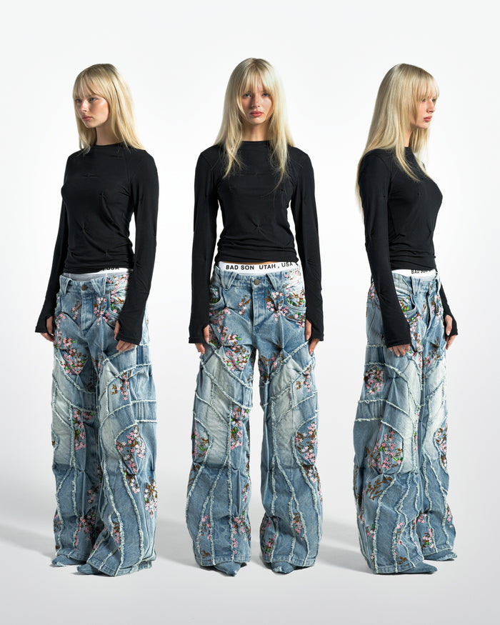 ‘CHERRY BLOSSOM’ DENIM PANTS