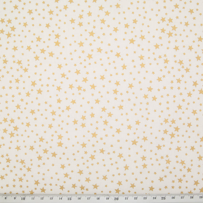 Christmas Cotton Fat Quarter Bundle - Red, Green & Ivory Gold Stars