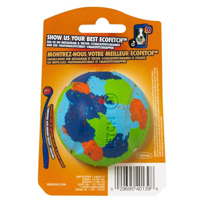 The back of the ECO Fetch Ball packaging.