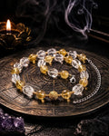 Citrine & Clear Quartz Choker | Wealth & Clarity | Crystalvana