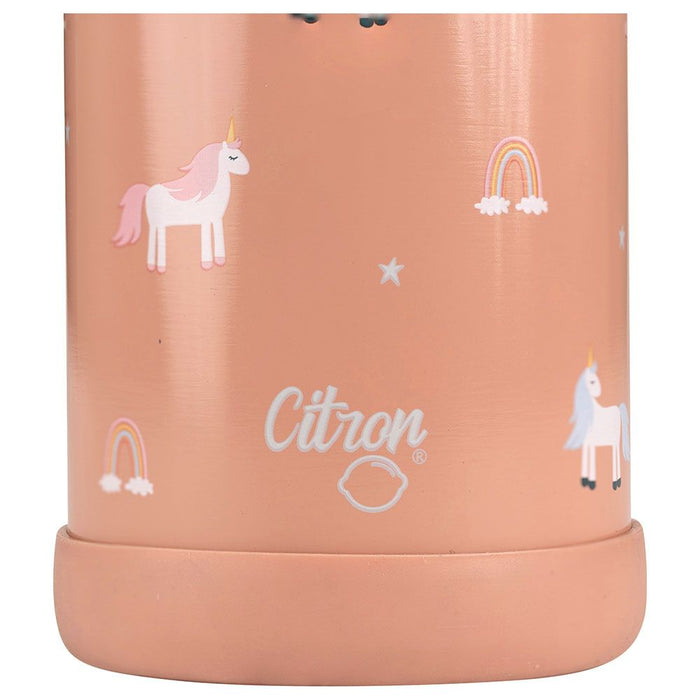 Citron Unicorn Stainless Steel Water Bottle - Pink (350ml)