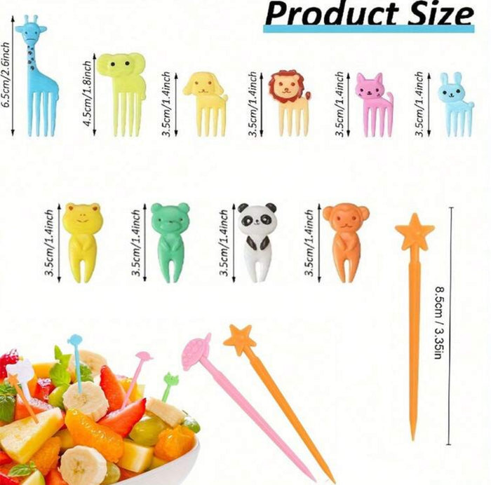 Cute Animal Food Picks Set (60 Pcs)