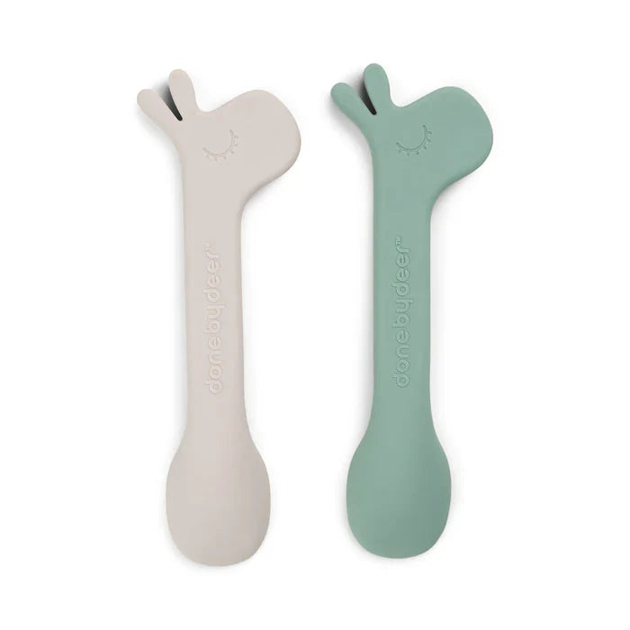 Done By Deer Silicone Spoon - Lalee Green (Pack of 2)