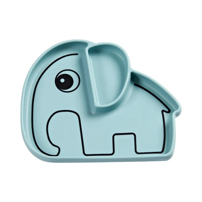 Done By Deer Silicone Stick & Stay Plate Elephant