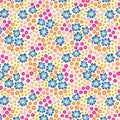 Blue flowers printed on a cream quilting cotton fabric