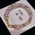 Double row sparkling crystal bracelet good luck wealth abundance healing bracelet by Crystalvana