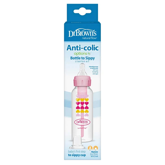Dr. Brown's Narrow Options + Bottle to Sippy Starter Kit (8oz/250ml)