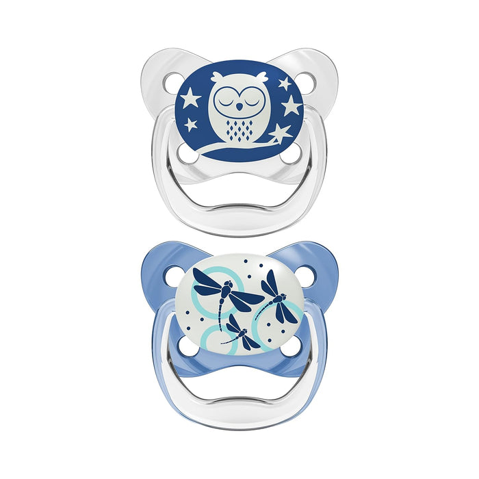 Dr. Brown's Pacifier Prevent Glow In The Dark Butterfly Shield Soother -  Pack of 2 (Stage 1/0-6 Months))