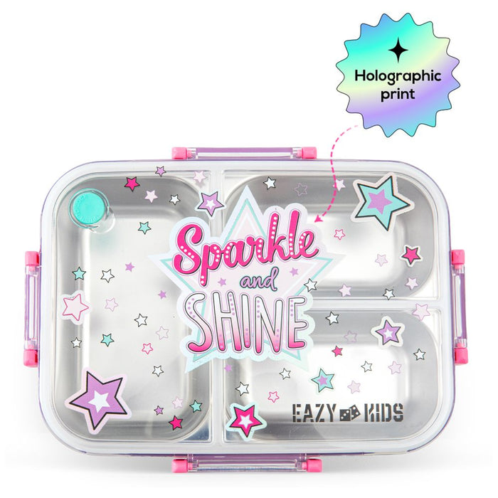 Eazy Kids 3 Compartment Stainless Steel Bento Lunch Box (800ml)