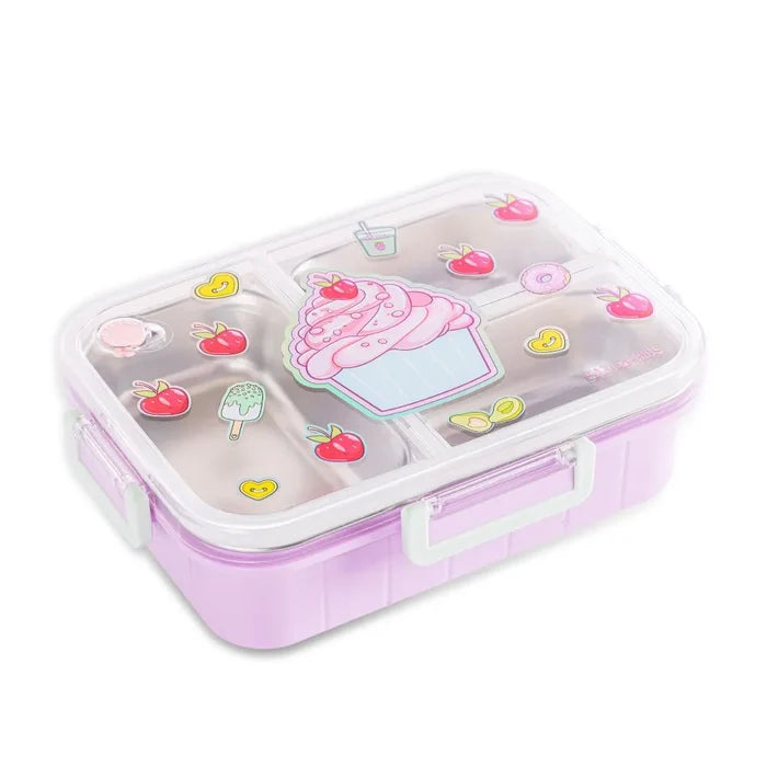 Eazy Kids 3 Compartment Stainless Steel Bento Lunch Box (800ml)