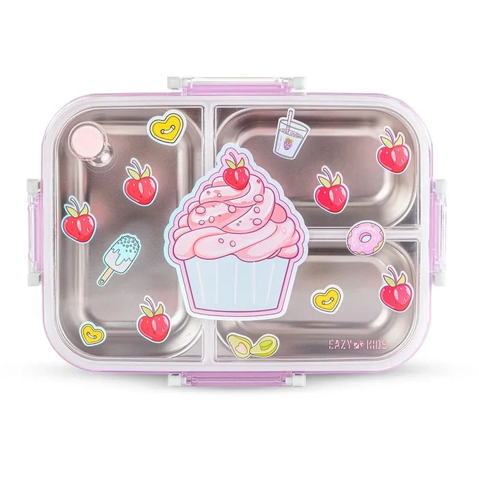 Eazy Kids 3 Compartment Stainless Steel Bento Lunch Box (800ml)