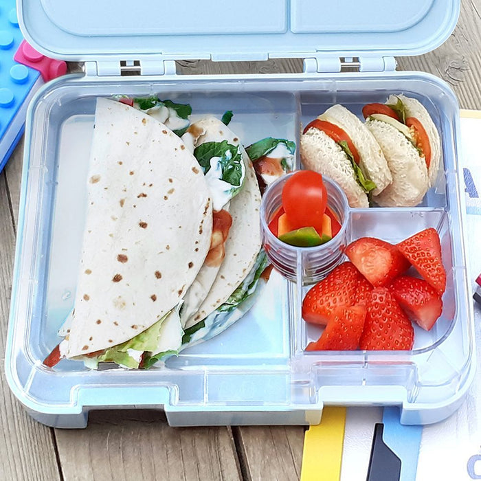 Eazy Kids 4 Compartment Bento Lunch Box (Shark Blue)