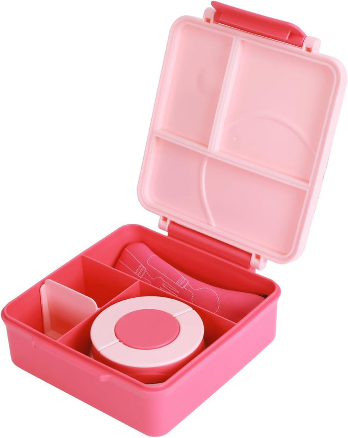 Eazy Kids Convertible Jumbo Bento Lunch Box with Leakproof SS Gravy Bowl, Spoon & Fork Set with Pouch
