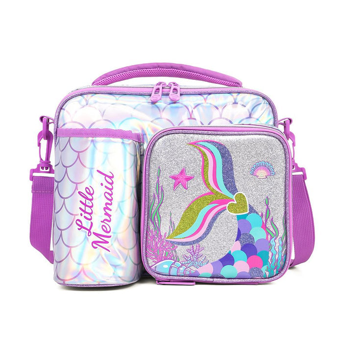 Eazy Kids Lunch Bag With Bottle Holder (Mermaid Chrome)