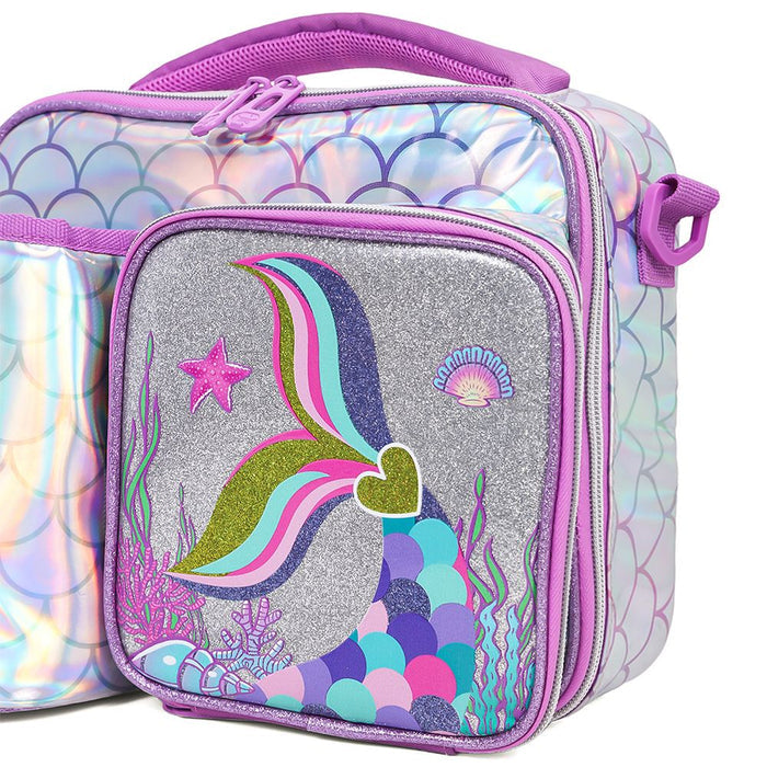Eazy Kids Lunch Bag With Bottle Holder (Mermaid Chrome)