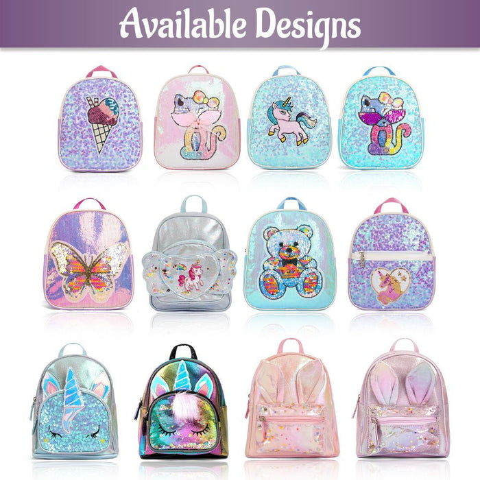 Eazy Kids School Backpack Sequin Unicorn (Green)