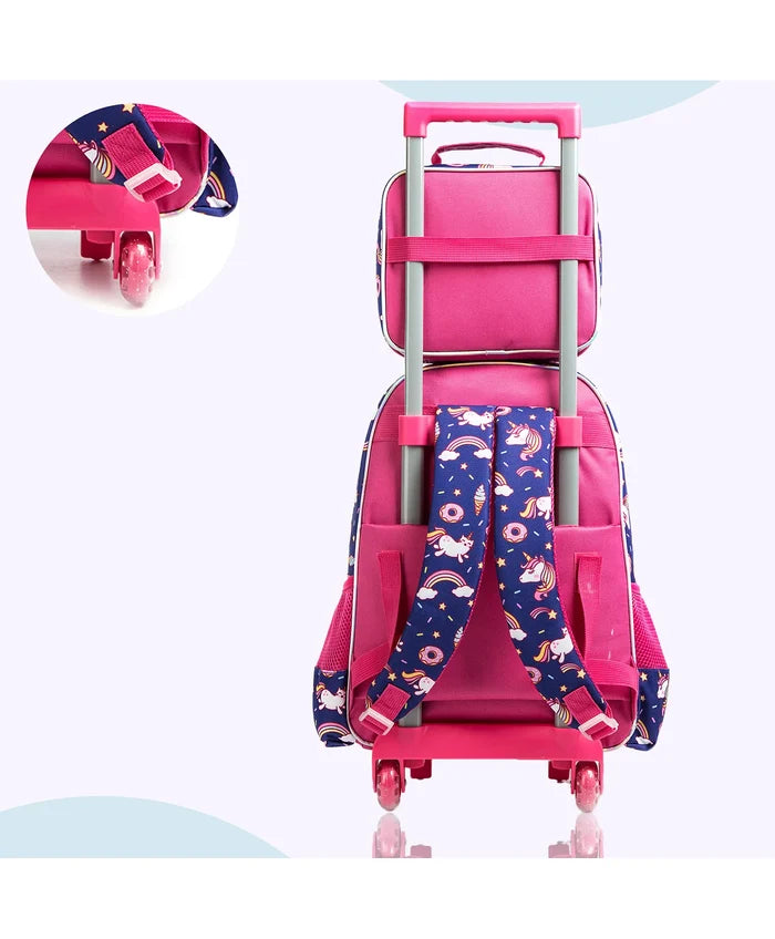 Eazy Kids Set of 3 Trolley School Bag Lunch Bag & Pencil Case