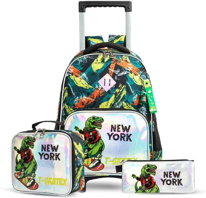 Eazy Kids Set of 3 Trolley School Bag Lunch Bag & Pencil Case