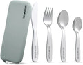Eazy Kids Set of 4 Cutlery w/ Silicon Pouch (Spoon, Fork, Knife & Tea Spoon) w/ Silicon Pouch