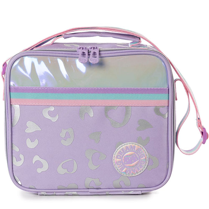 Eazy Kids Trolley School Bag Set of 3 With Lunch Bag & Pencil Pouch (Love Purple)