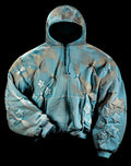 ELECTRIC BLUE 'STARFRUIT' PADDED ZIP-UP HOODIE