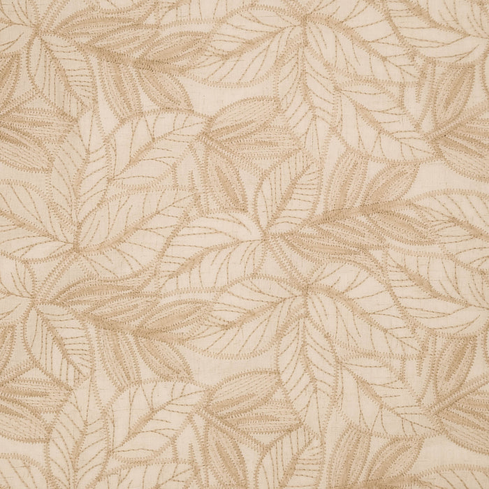 Beige fabric texture with leaf pattern