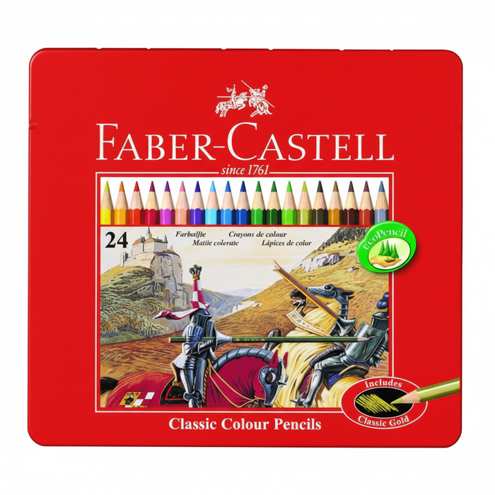 Faber Castell Classic Color Pencil Tin (24 Pcs)