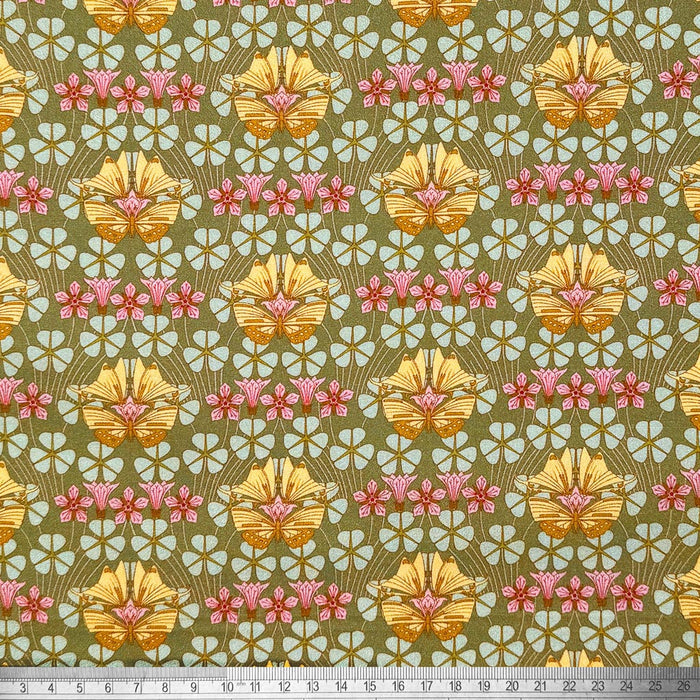 A butterfly printed percale fabric