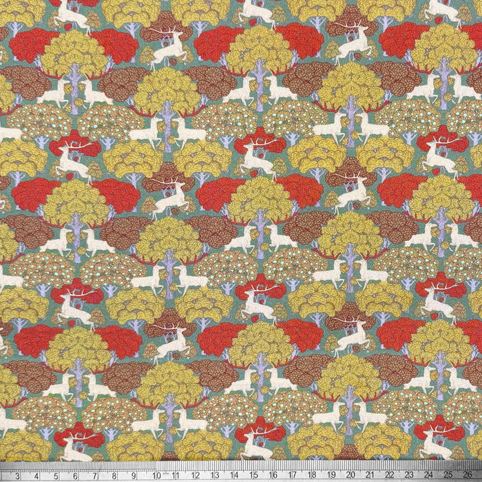 A deer printed cotton percale fabric