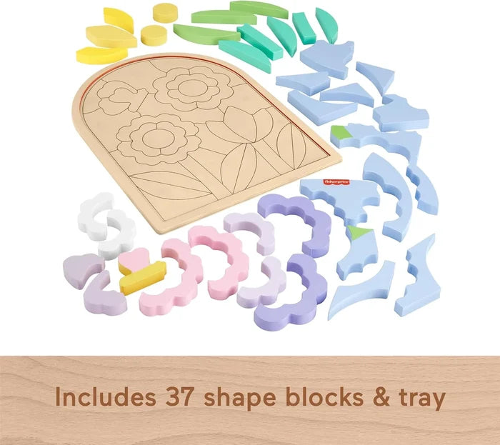 Fisher Price Wooden Flower Puzzle Blocks