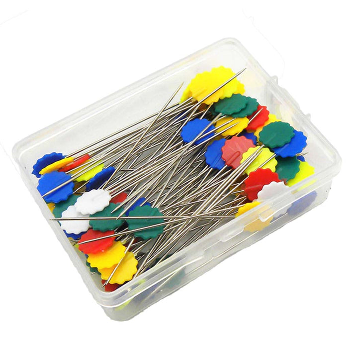 Flat Head Flower - Long Quilting Pins x 100