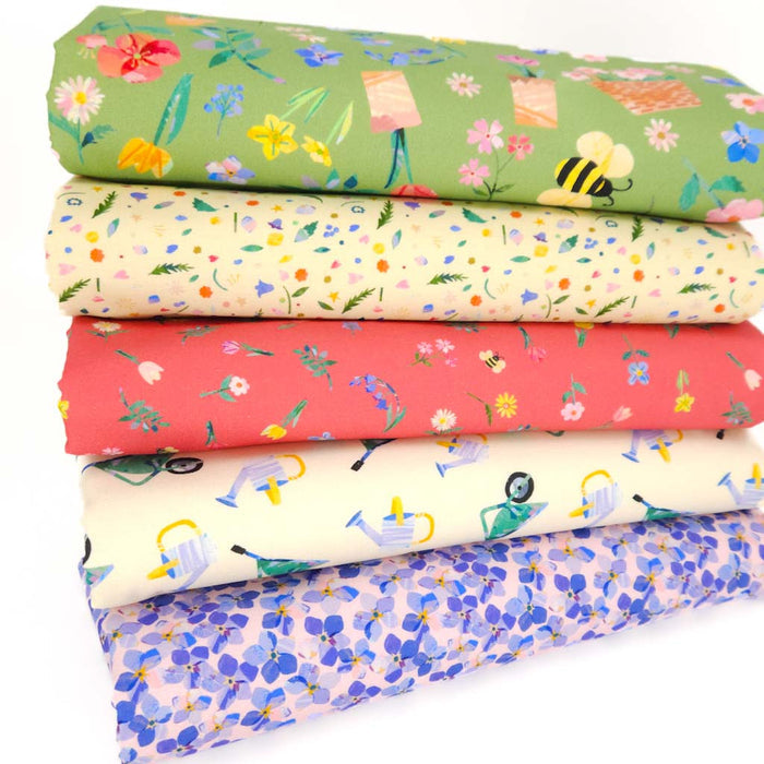 Fat quarter bundle with five colourful Flower Market prints