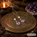 Freshwater Pearl & Amethyst Earrings | 925 Silver Needle | Crystalvana