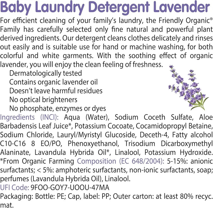 Friendly Organic Baby Laundry Detergent (Lavender)