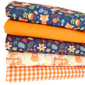 Fat quarter bundle with foxes in cream and na