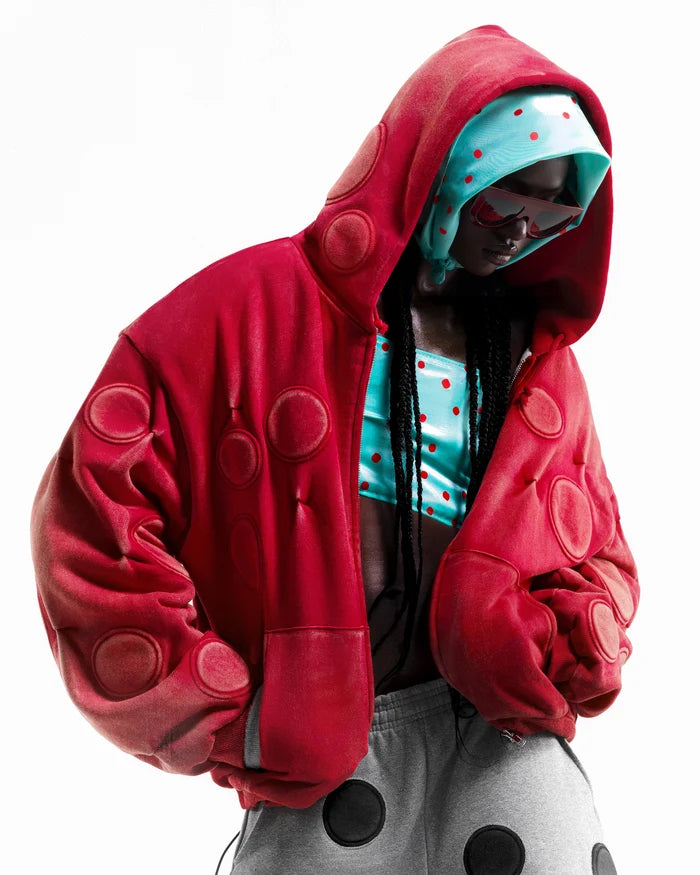 FRUIT PUNCH ‘OXYGEN’ PADDED ZIP-UP HOODIE