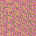 Patterned fabric with pink and yellow wavy lines