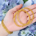 Gold Rutilated Quartz Beaded Bracelet – natural Gold Rutilated Quartz crystal bracelet by Crystalvana