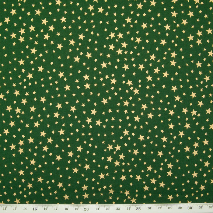 Gold Stars - Christmas Cotton Fabric - Half Metre Bundle