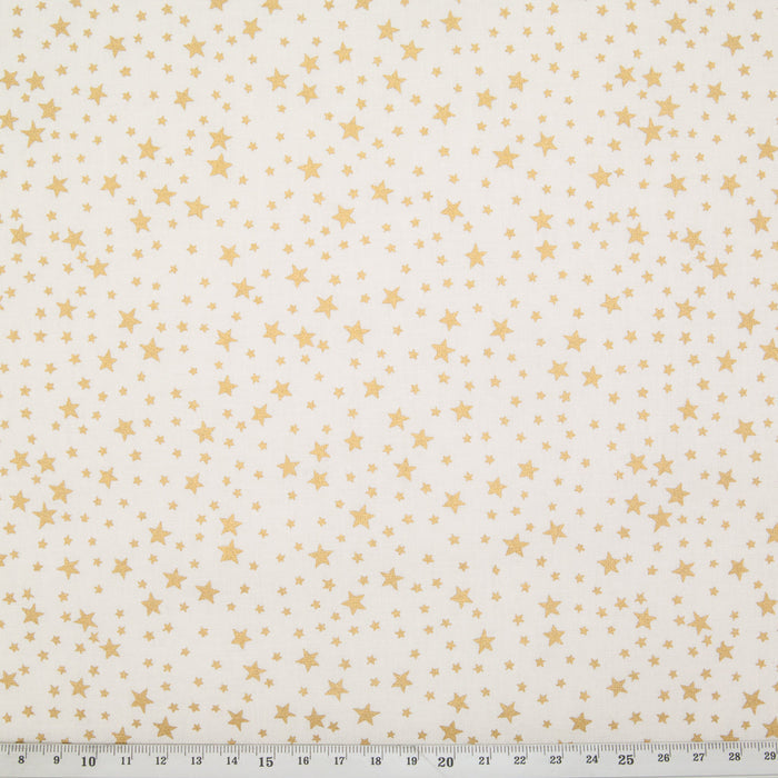 Gold Stars - Christmas Cotton Fabric - Half Metre Bundle