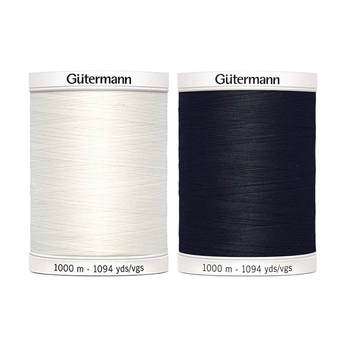 Gutermann Thread - Sew-All 1000 Metres - Black/White