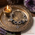 Handcrafted blue starry sky bracelet with snowflake charm - natural crystal jewelry by Crystalvana