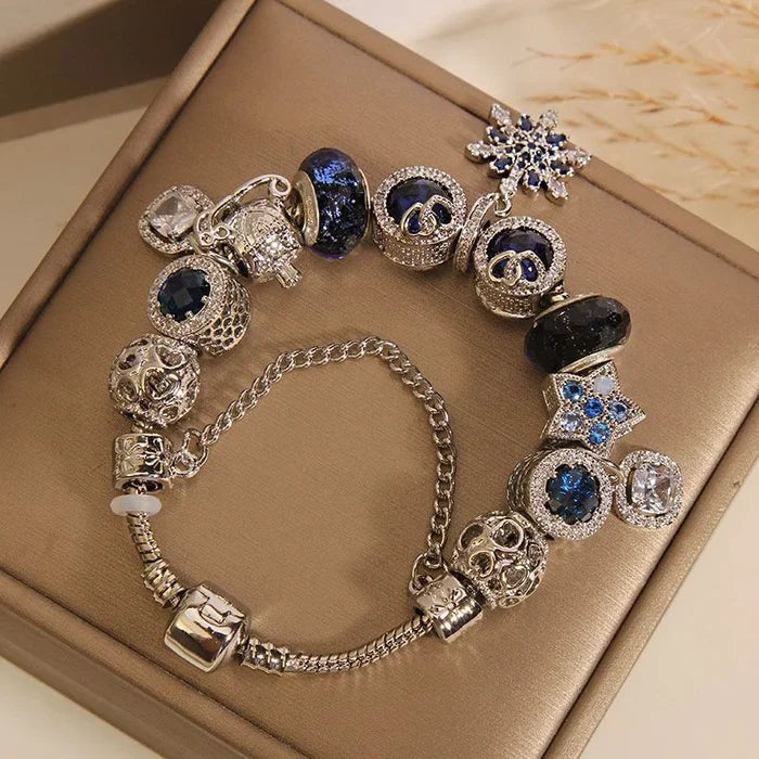 Starry sky crystal bracelet on wrist - calm and mindfulness jewelry