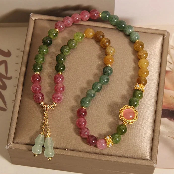 Natural tourmaline beads grounding protection bracelet - detail two