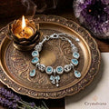 Handcrafted ocean heart blue beaded bracelet - angel gift crystal jewelry by Crystalvana