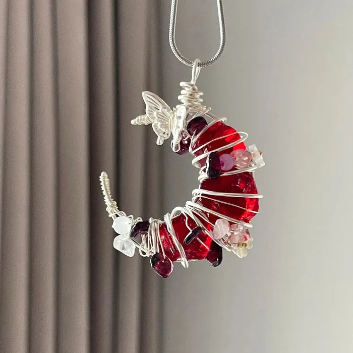 Handcrafted Raw Crystal Wire Wrapped Pendant Necklace Titani