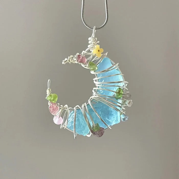 Handcrafted Raw Crystal Wire Wrapped Pendant Necklace Titani 3