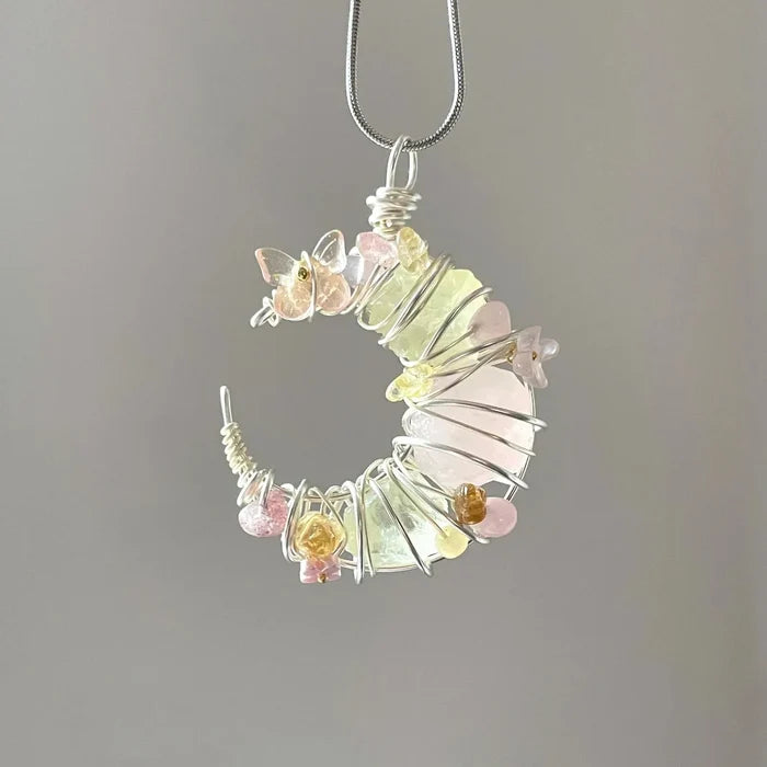 Handcrafted Raw Crystal Wire Wrapped Pendant Necklace Titani 4
