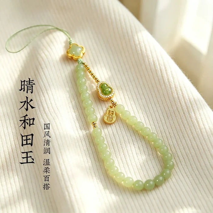 Hetian Jade crystal phone charm for peace and serenity, Crystalvana
